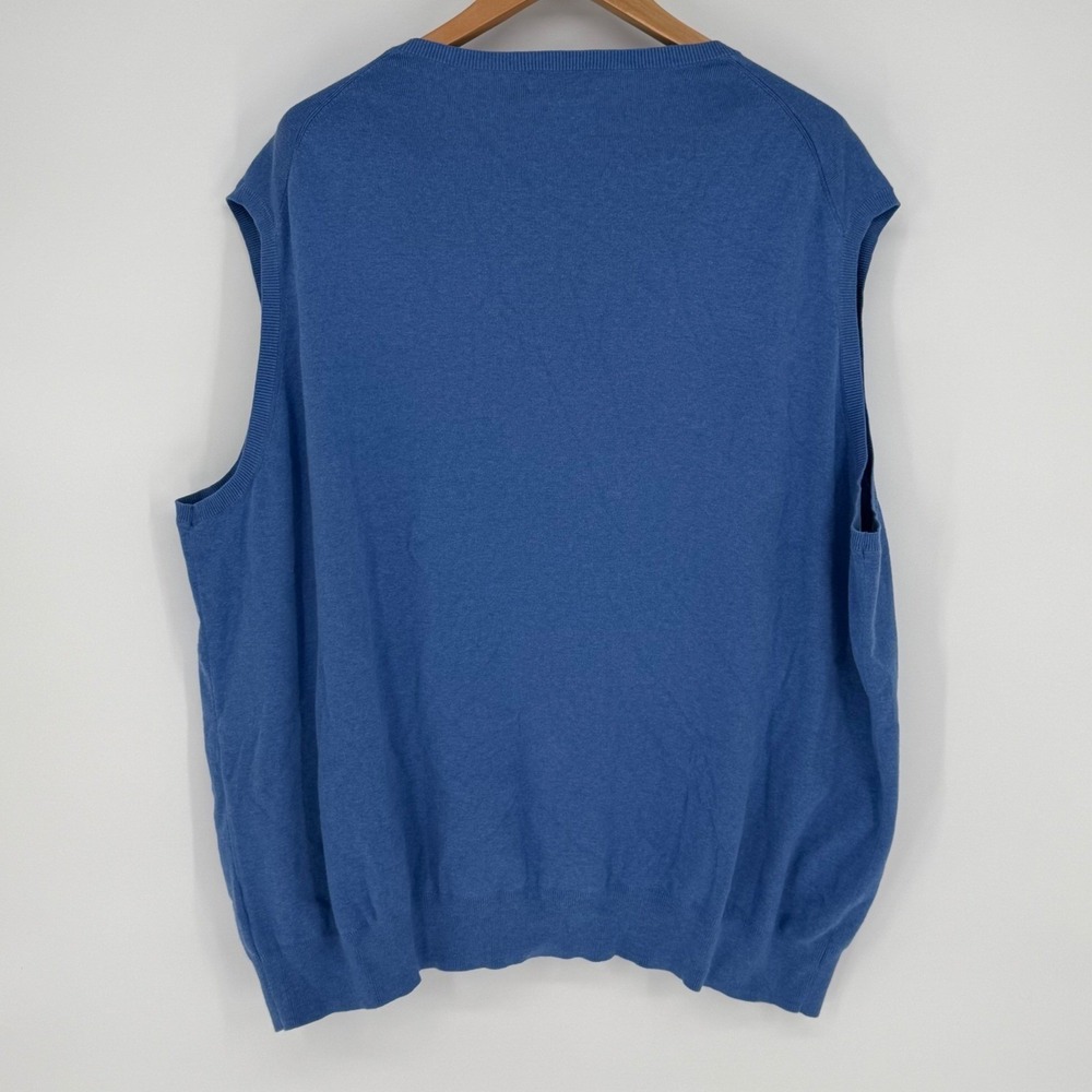 Polo Ralph Lauren Blue Pima Cotton V-Neck Sweater Vest Mens 4XB Big Yellow Pony - Picture 3 of 7